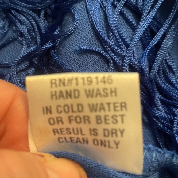 JODIFL Blue Fringe Midi Shift Dress with Fringe & Coin Embellishments Size LNWT - Picture 7 of 8